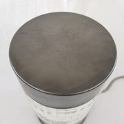 Lampe de table industriel metal graphité et verre Lita