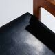 Pair of Belgian lounge chairs in solid oak with leather cushions
