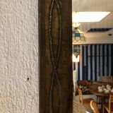 Brutalist mirror in copper and tin circa 1960