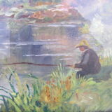 Painting "angling scene"