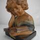 Old plaster bust under study art deco antique french bust 30s