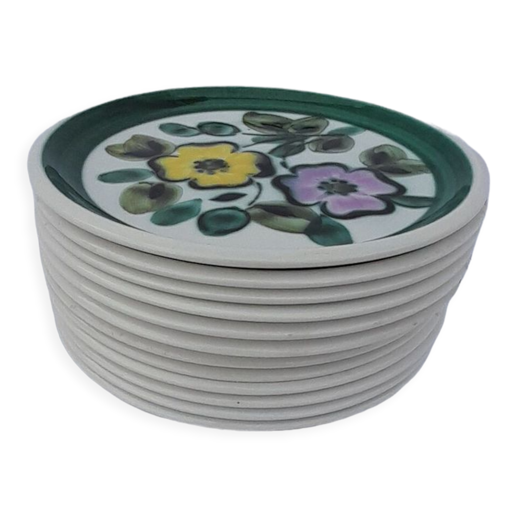 12 hollow earthenware plates Boch Belgium in the mood diam 21,5 cm