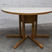Rare set de 6 tables Baumann 1990, 80x120 et demi lune 120cm
