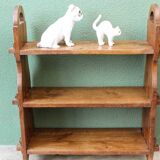 Brutalist oak shelving unit, 1950s