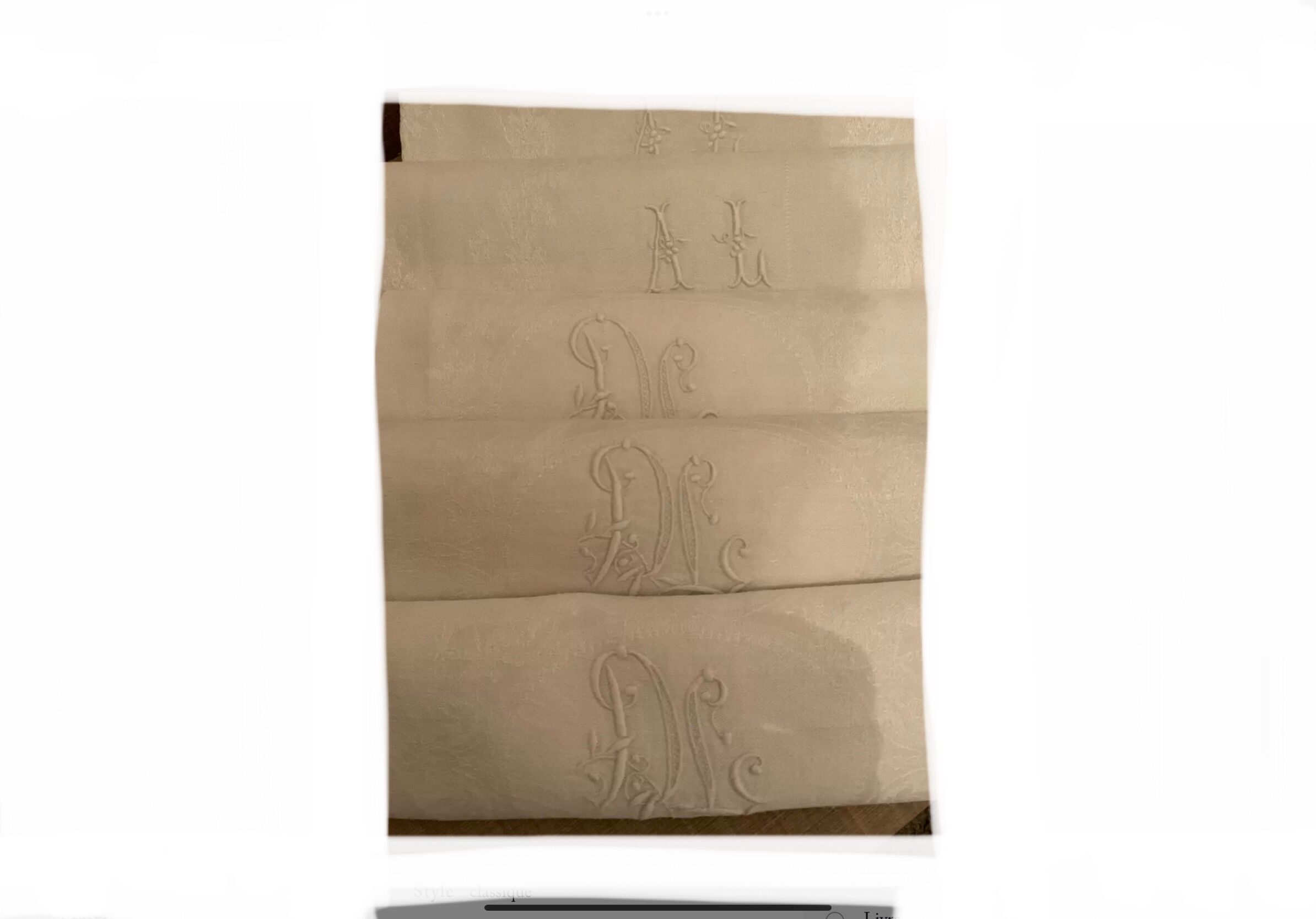 6 damask towels silk linen