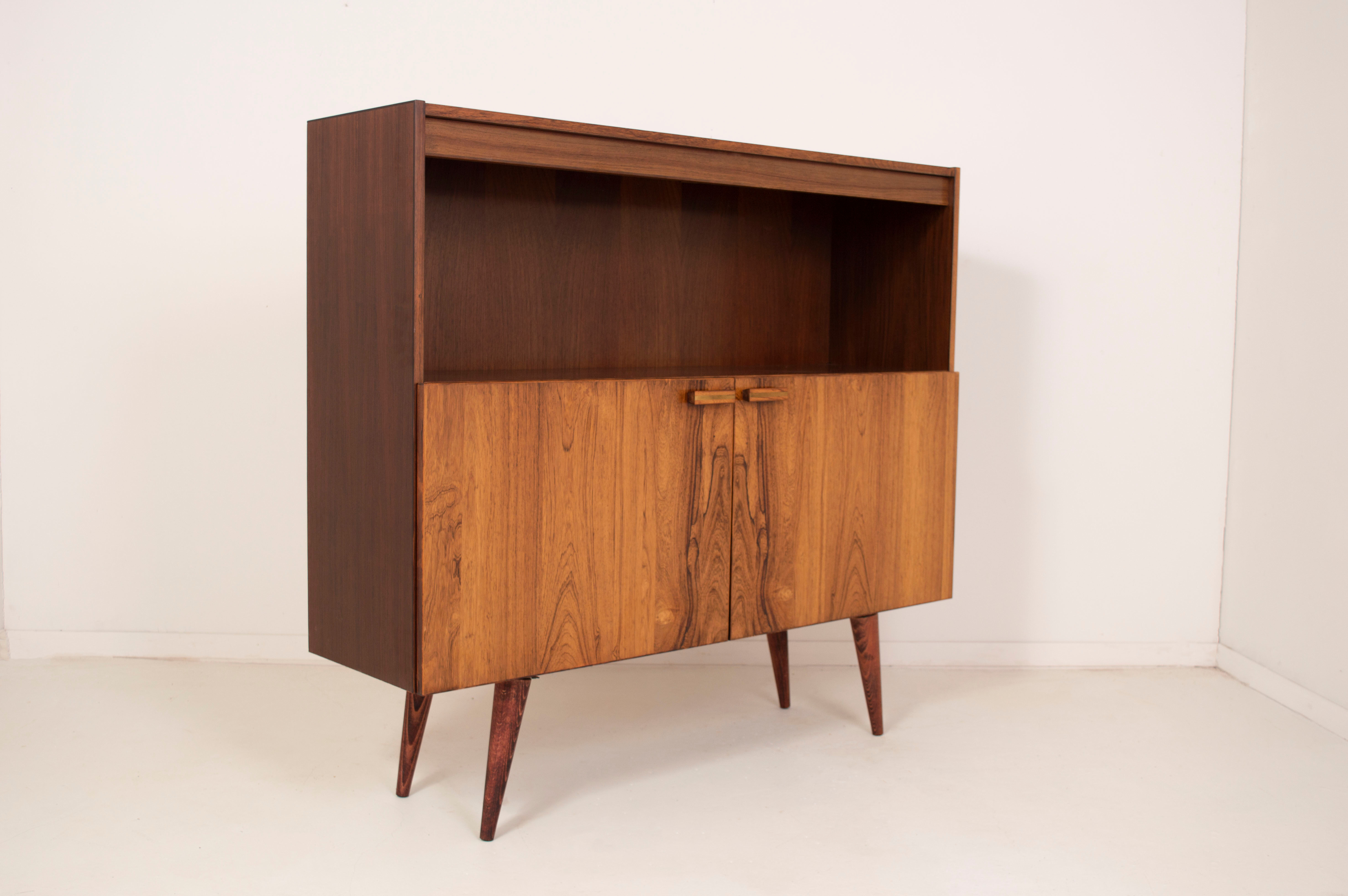 Scandinavian library enfilade in blond rosewood - 1960