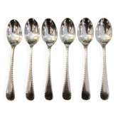 Set of 6 silver plated English teaspoons