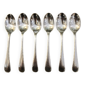 Set of 6 silver plated English teaspoons