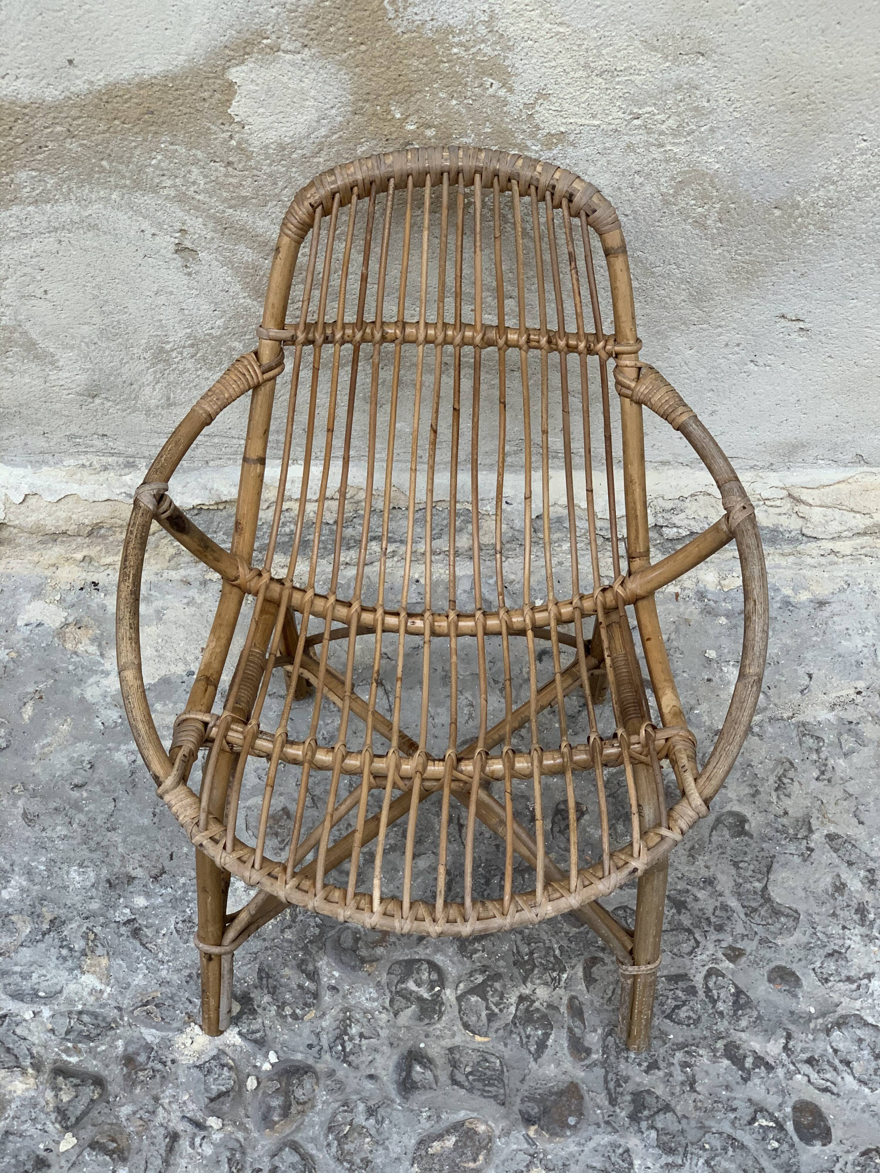 Rattan armchair