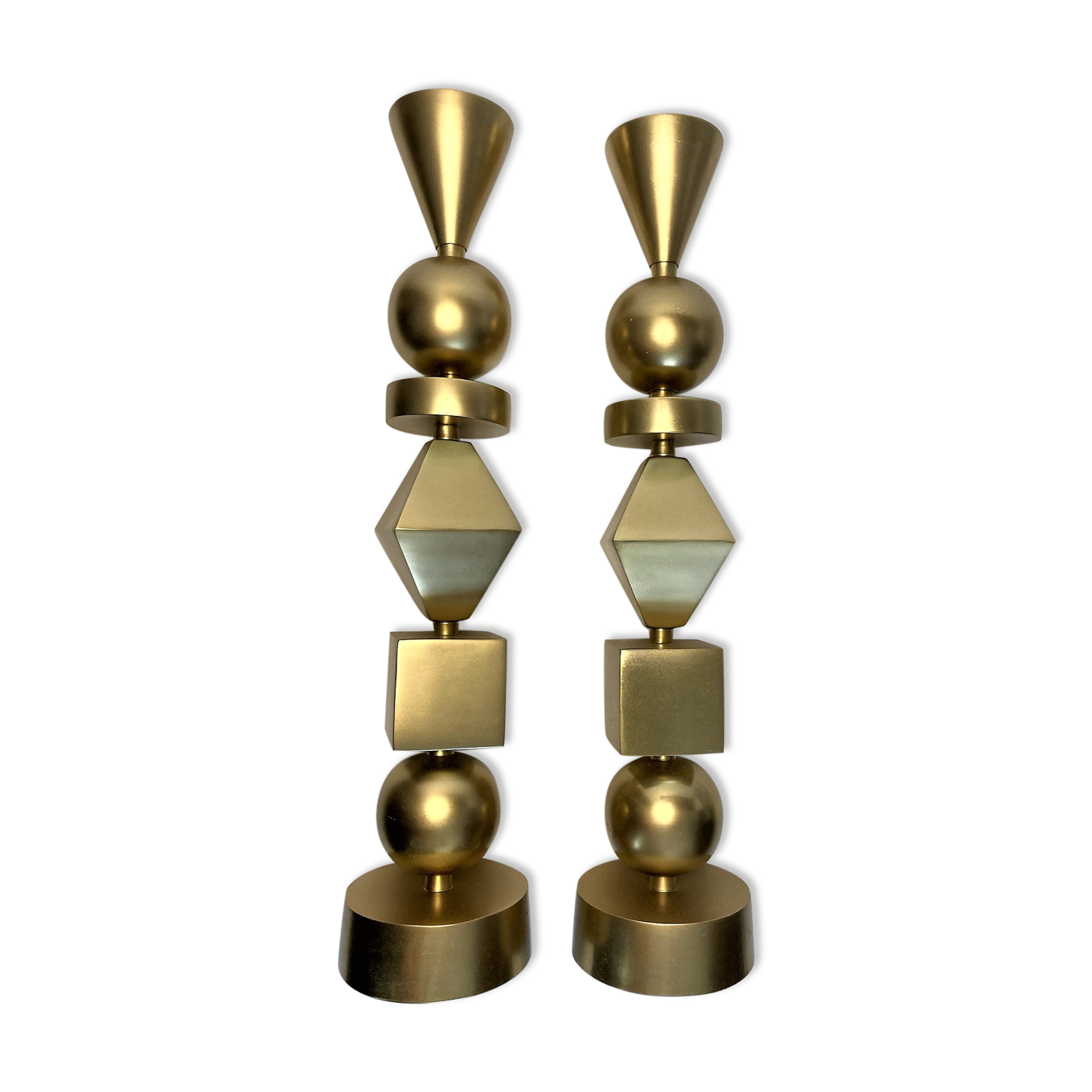 Design pair of torches geometric décor around 1970