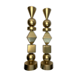 Design pair of torches geometric décor around 1970