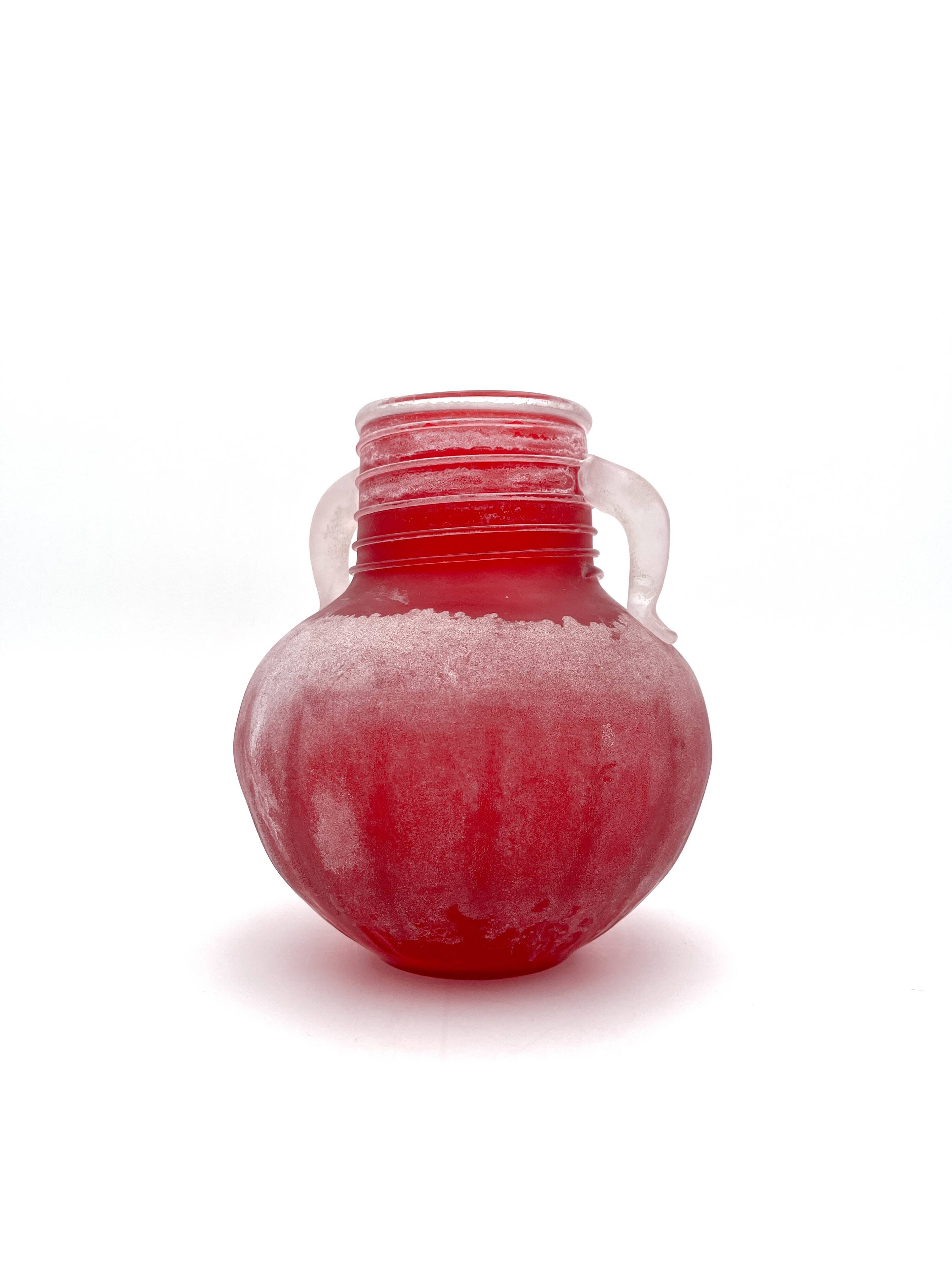 Amphora Vase "Excavation" Glass Bisazza (Collaboration Segu so) Murano 1993