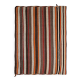 7x8 Multicolor Striped Wool Turkish Kilim Rug, 195x259 Cm