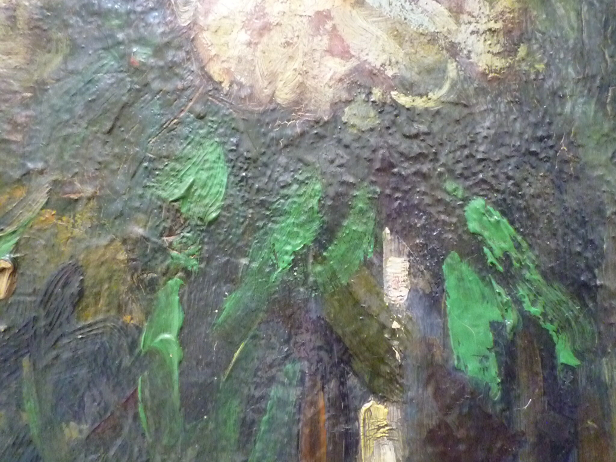 Oil table early twentieth bouquet of flowers