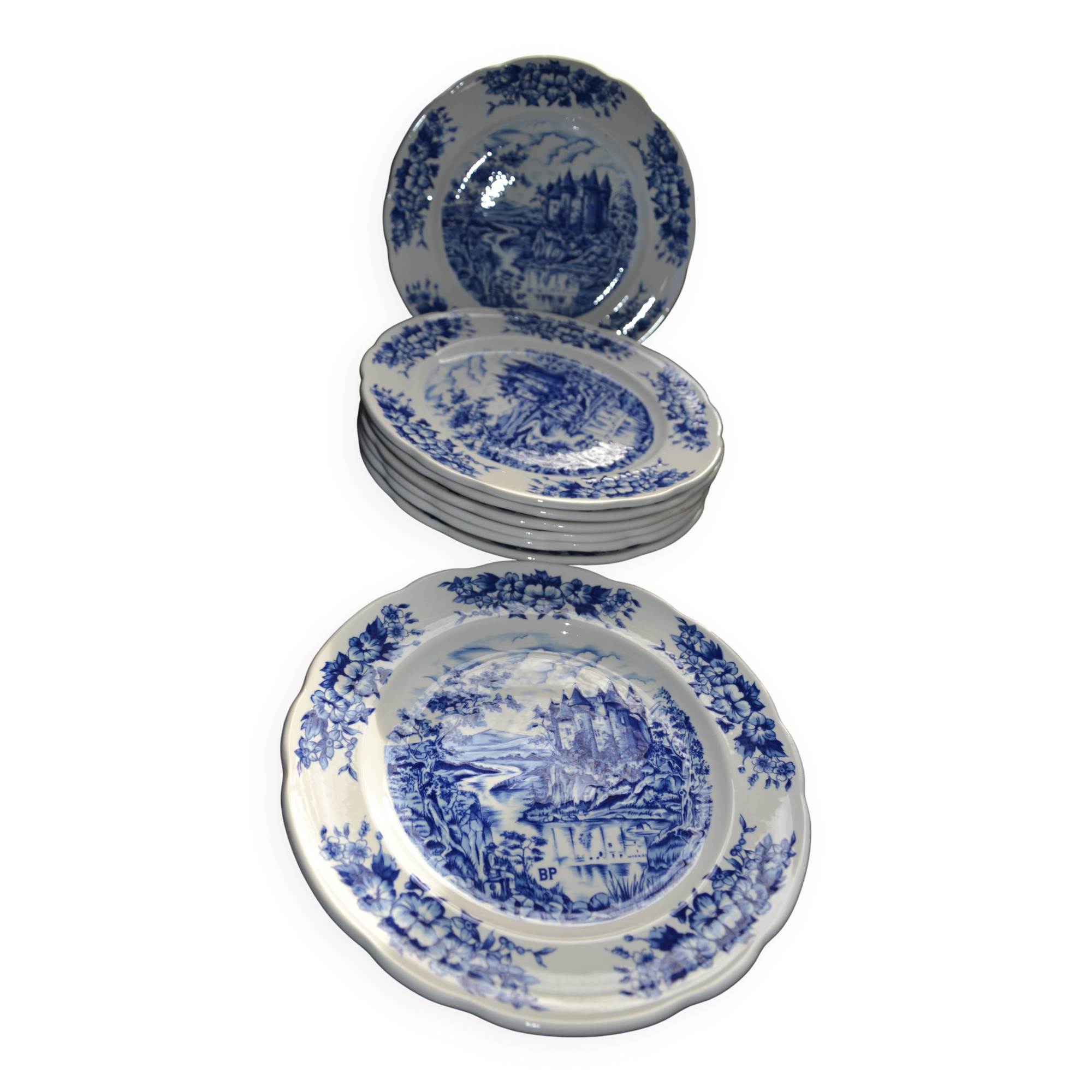 8 BP Vintage Porcelain Dinner Plates