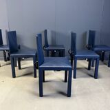 Set of 6 blue Arcadia dining chairs by Paolo Piva for B&B Italia, 1980s