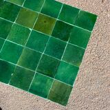 Table basse en Zellige moderne vert bouteille