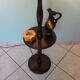 Wooden 1960s lamppost with large lampshade