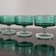 Set of 6 glasses of champagne Cavalier Luminarc vintage emerald green