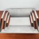 Minimalist postmodern metal fruit bowl, 1980s