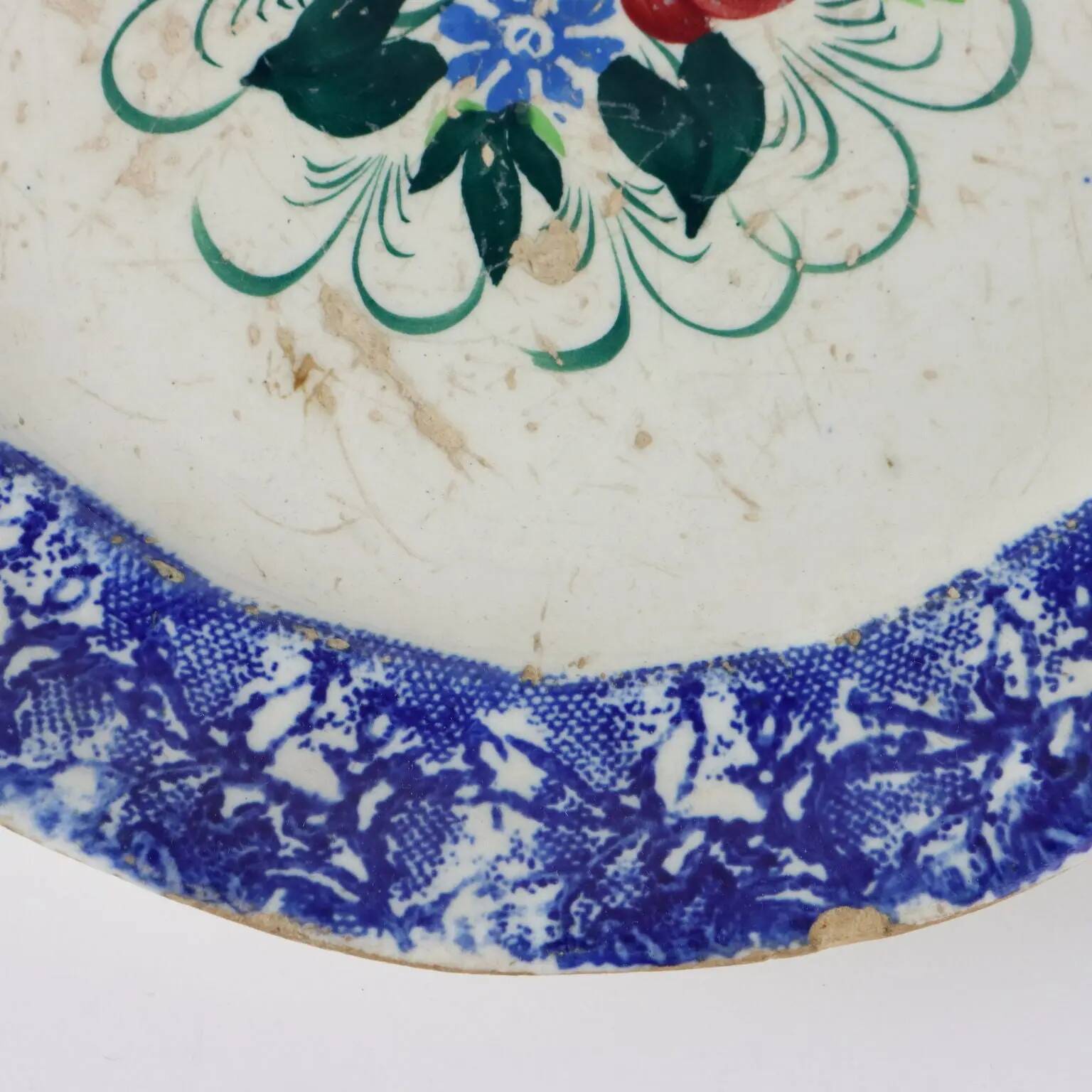 Antique ceramic plate from Mondovì, Italy, 19th century