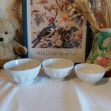 Antique white porcelain facet bowls