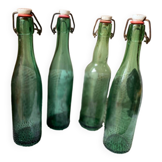 Antique glass bottles