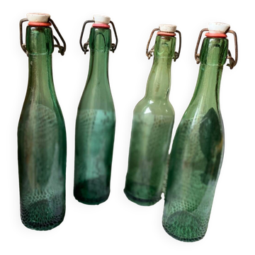 Antique glass bottles