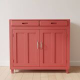 Parisian Buffet / Vintage Storage Unit – Painted Terracotta Red