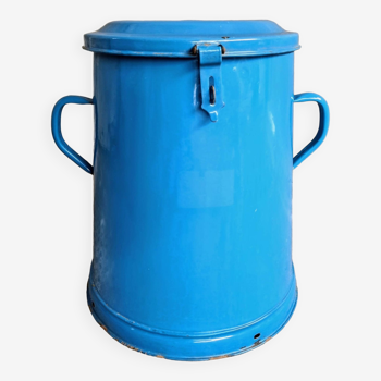 Old enamel bucket grease pot XXL blue waste bucket