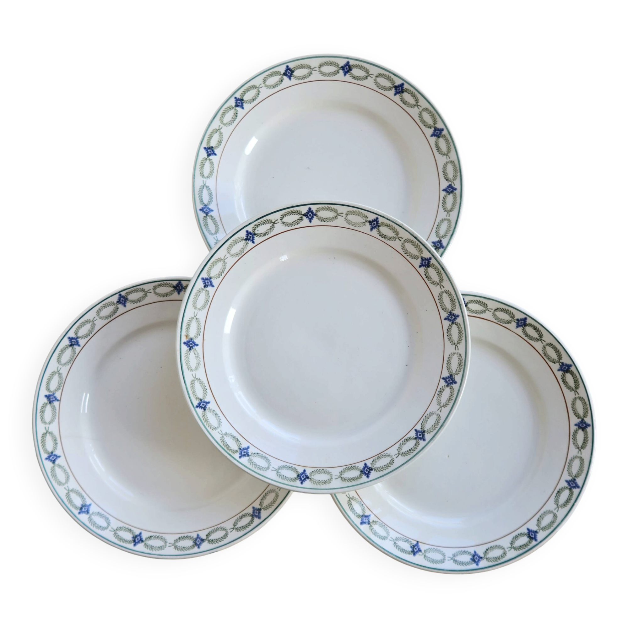 4 vintage dessert plates Terre de Fer Saint-Amand - Model 6000