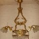bronze and brass chandelier with 6 arms from the early 20th century