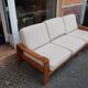 Scandinavian sofa in oak and wool from the 60s