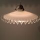 Flat white opaline hanging with transparent toothed collar