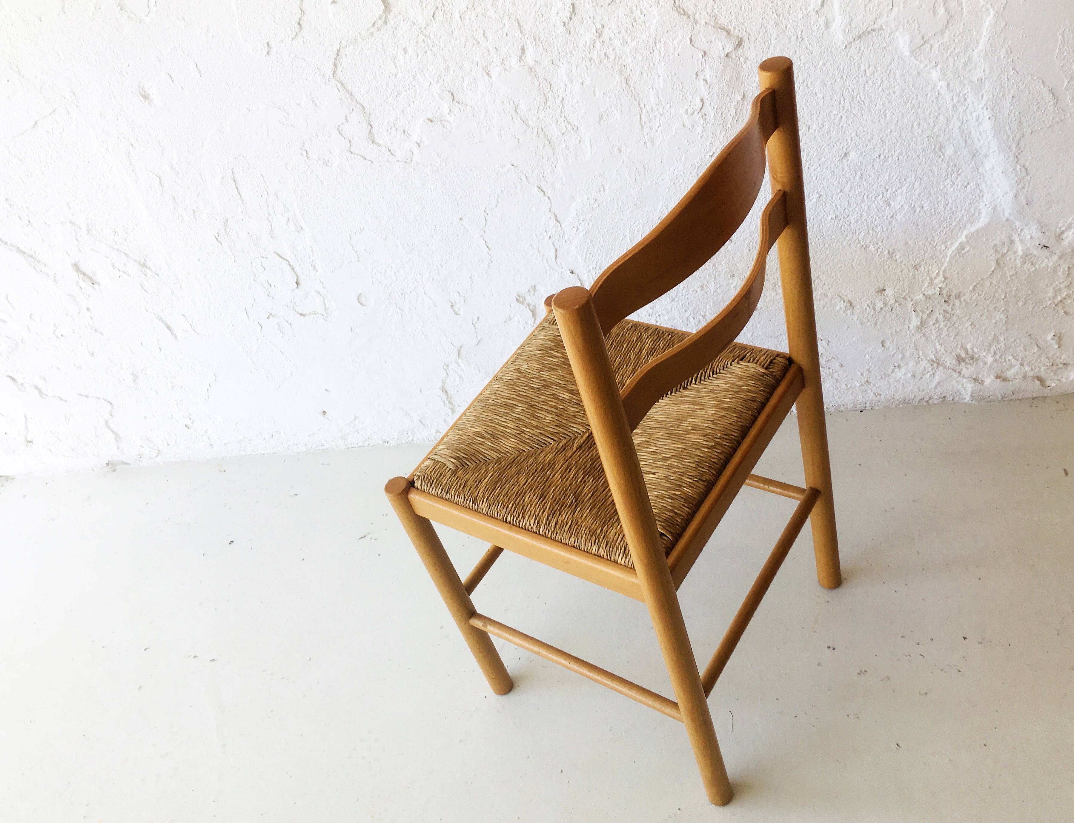 Chaise danoise à assise en corde, 1960