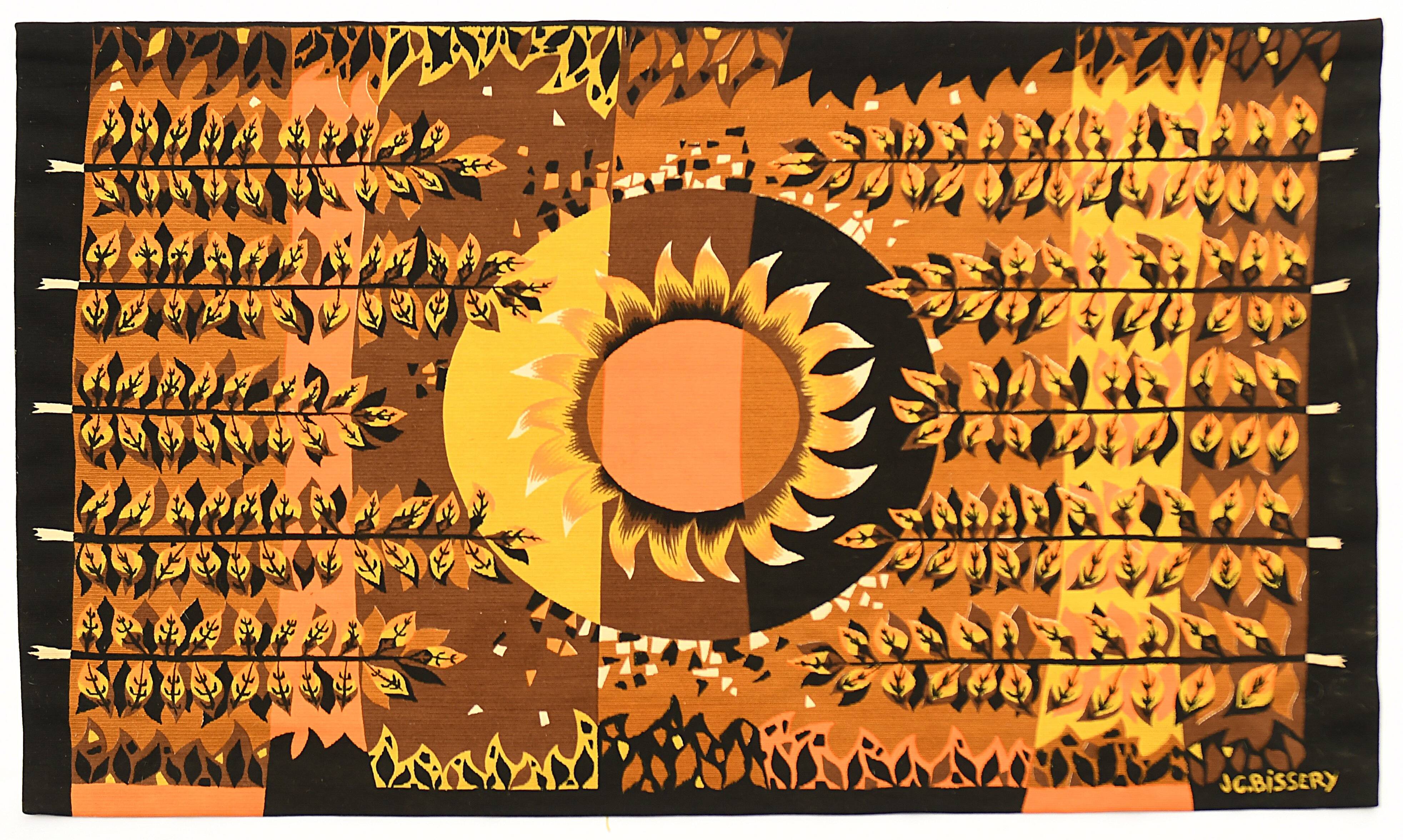 Aubusson tapestry "fleur solaire"