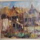 oil on canvas signed César Belotti (1914-1995) village autumn period