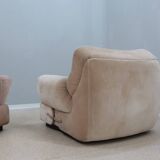 Vintage pair of velvet armchairs MARIANI 1970s