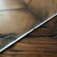 Table basse vintage design italien verre courbé et travertin