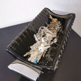 Large pocket in smoked glass and chrome steel, 1930