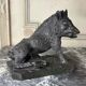 Il Porcelino d’après Pietro Tacca, sculpture en marbre vert serpentine, Italie XIXème siècle