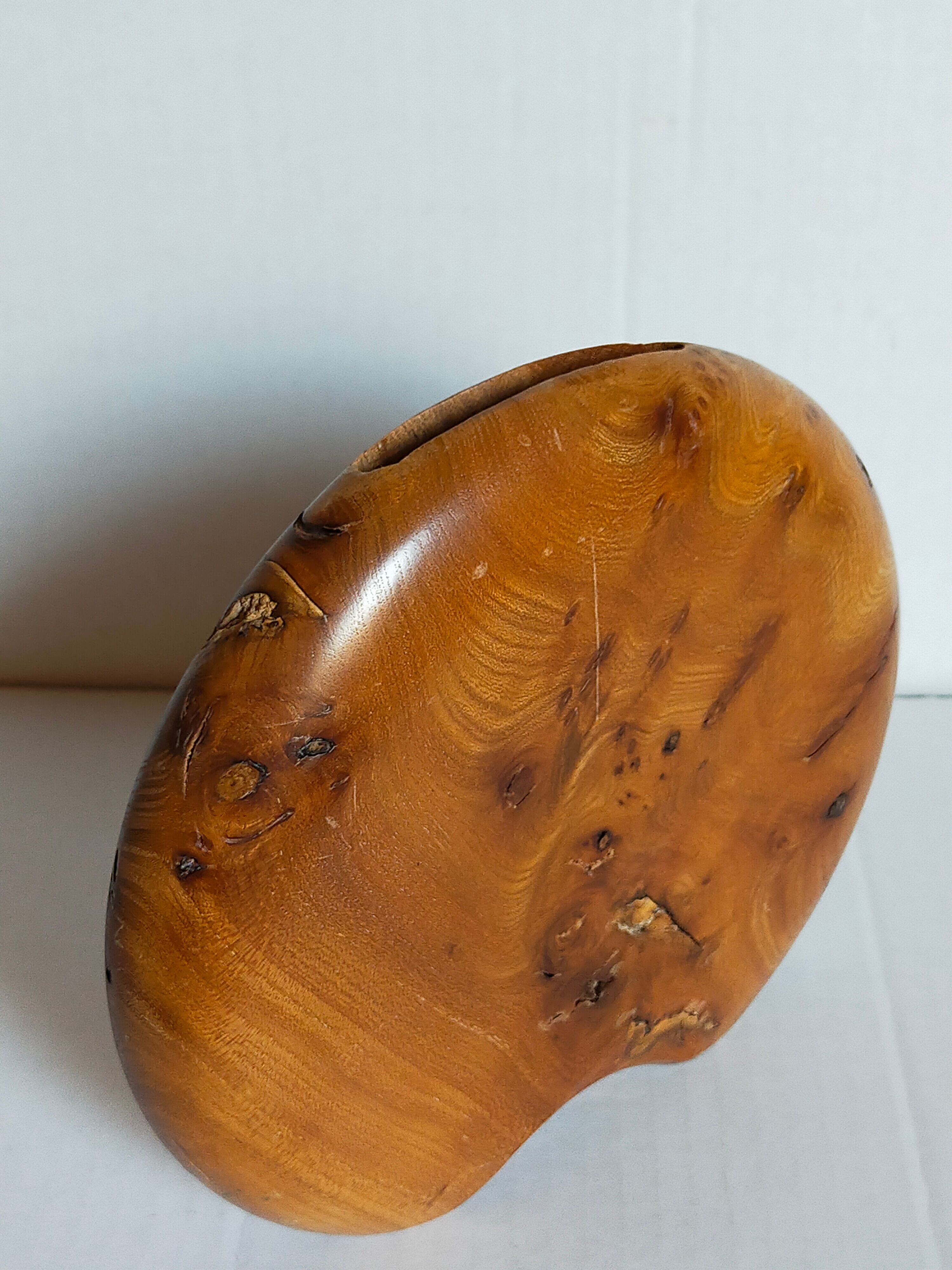 Solid wood vase vintage elm magnifying glass