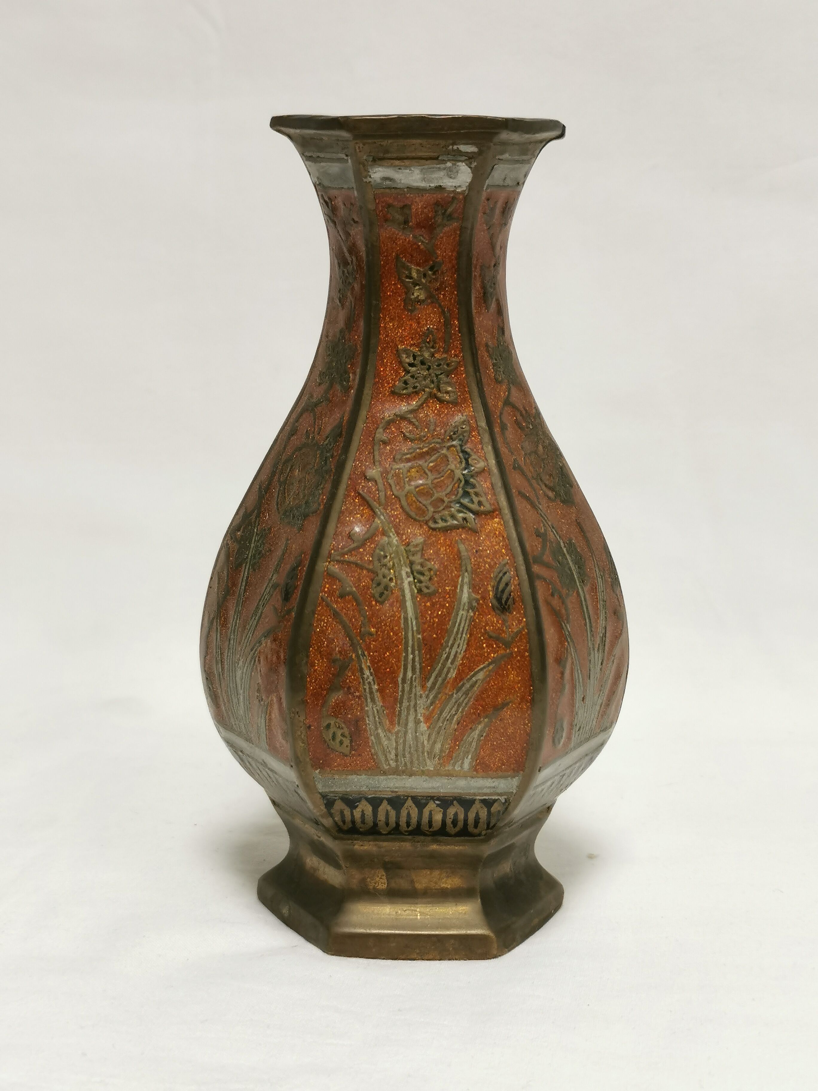 enamelled bronze vase