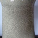 Vase Raku vert craquelé