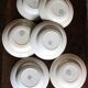 6 deep plates Marsac red Digoin Terre de fer green