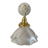 Vintage wall lamp in holophane glass