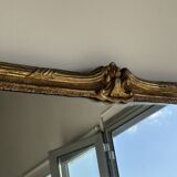 Large gilded mirror 19th century rounded corners mercury glass Louis XVI style