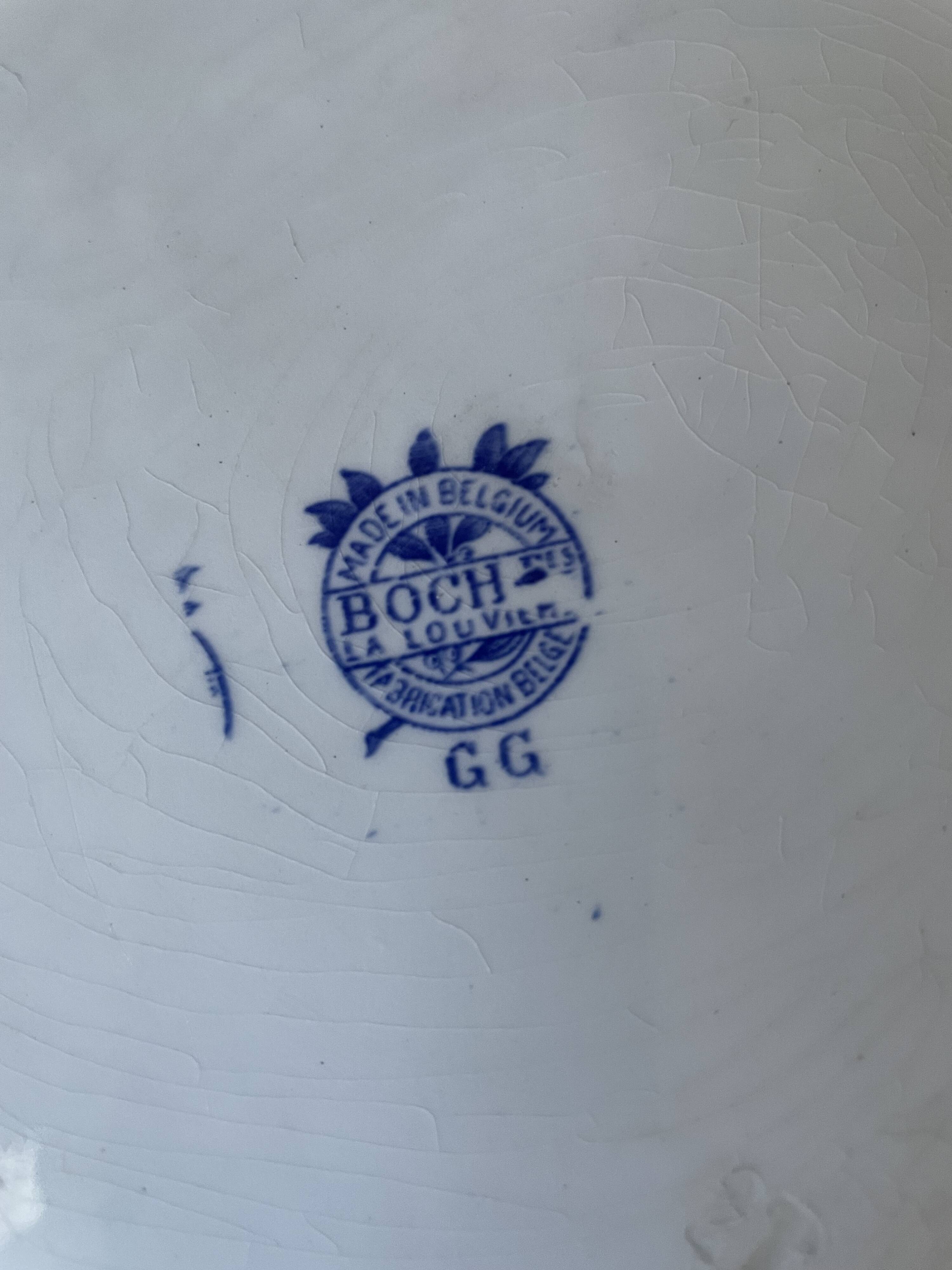 Pair of round dishes Boch La Louvière circa 1900