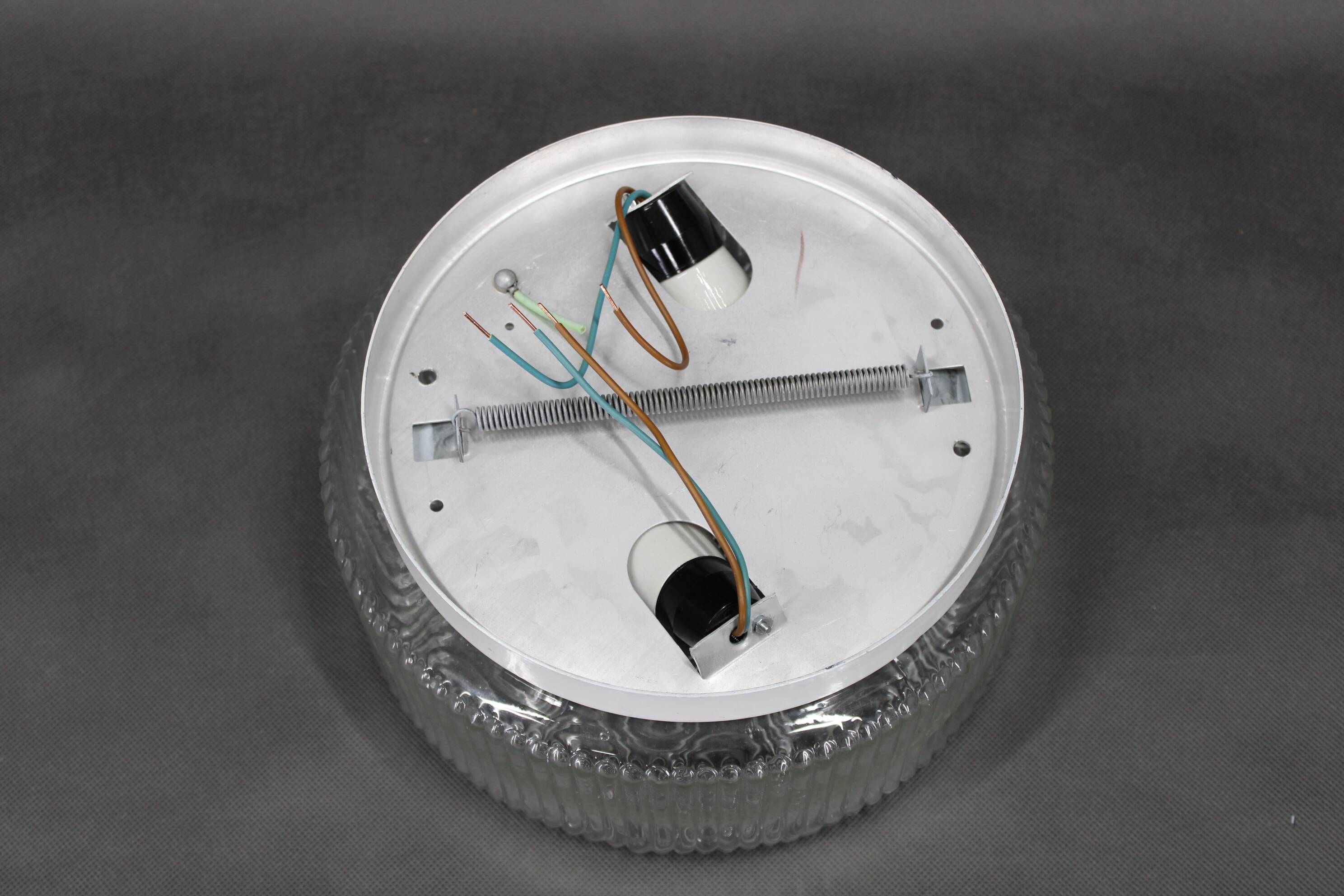 1970s Round Glass Ceiling Light, Czechoslovakia