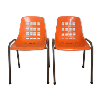 Pair of orange chairs 1970